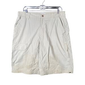 Columbia Mens Shorts Tan 100% Nylon Field Gear Pockets Medium